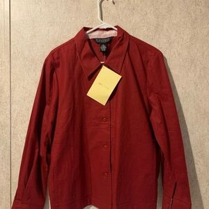 Dialogue Women's Fall Red Jacket with Pockets Size 14 NWT
